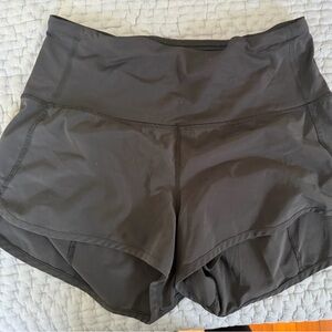 lulemon speed short with a high rise band and 4” inseam size 6